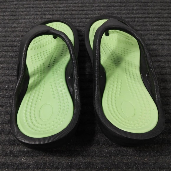 Women Slip On Thong Rubber Flip Flops Black - Picture 4 of 7